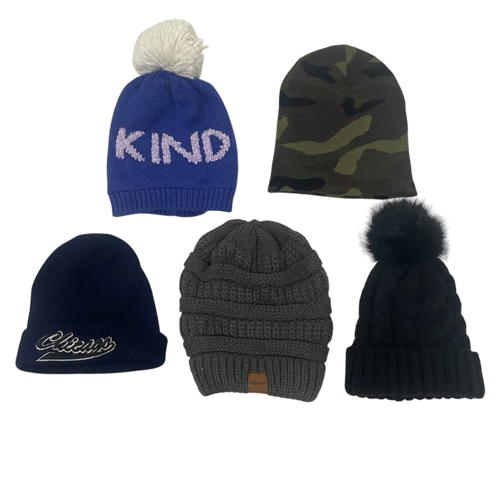 Beanie Hat Bundle - Blue, Camouflage, Navy, Grey, Black